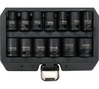 Yato - JEU DE 13 DOUILLES A CHOC IMPACT COURTES 6 PANS CARRE 1/2 DE 10 à 24 mm