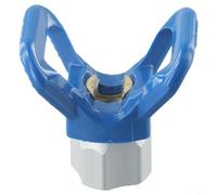 Porte-embout de pulvérisation G7/8-14 pour machines à peinture Airless | Mélange de métal et plastique, protège la buse des rayures, convient pour filetage G7/8-14, bleu, durable