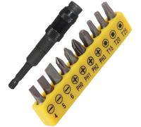Porte-embout Magnétique 1/4 Pouce à Tige Hexagonale Pivotante | Acier au Chrome-vanadium, Tête Orientable Jusqu’à 20 Degrés, Lot de Set de Embouts Alliage, Jaune