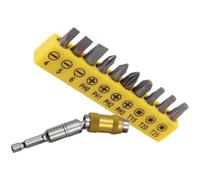 Porte-embout Magnétique Pivotant 1/4 Pouce, Rallonge Flexible 20° | Acier Chrome-vanadium, Lot de Set de Embouts Alliage, Tête Orientable, Poignée Hexagonale Jaune