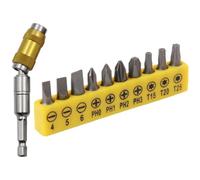 Porte Embout Pivotant 1/4 Pouce, Rallonge de Foret Magnétique jaune | Acier Chrome Vanadium et Alliage, Tête Orientable 20 Degrés, Accès aux Vis d'Angle, pour Perceuses