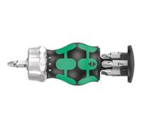 Wera WERA Tournevis porte-embouts à magasin avec embouts 1/4 pouce avec cliquet et aimant, Carré / plaquette : 3 Quantité:1