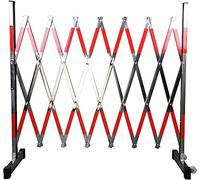 Porte en ciseaux métalliques rétractables, barricade expansible portable de 10 m avec roues, clôture de circulation en acier inoxydable pour la commande de la foule et l'alerte de sécurité du site de