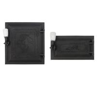Porte en fonte pour poêle à bois, avec grille à cendres, hauteur 27 cm