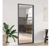 Porte en verre - VIDAXL - Fretwork Noir - Aluminium et verre - Transparent - Ouverture réversible