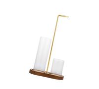Porte-encens 2 en 1 Moderne Anti-Cendres Volantes, avec Attrape-Cendres en Verre, Base en Bois, Attrape-encens