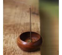 Porte-encens en bois massif, collecteur de cendres, brûleur d'encens en forme de bol pour bâtons d'insertion d'encens, méditation, Yoga, salon, maison de thé B