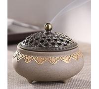 Porte Encens en Céramique Maison et Méditation Support Encens Baton Cône Bruleur Encens mit Coton Ignifuge Purification de l'air pour Salle de Yoga Aromathérapie et Pleine Conscience Salon