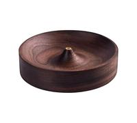 Porte-encens en ébène - Attrape-cendres rond sculpté à la main, plateau en bois durable de qualité supérieure, élégant et esthétique, mini support de table - Pour la maison, le bureau, le salon