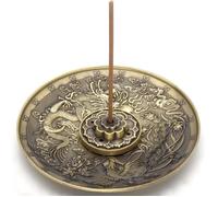 Porte-encens En Laiton, Encensoir Avec Fleur De Lotus Pour Bâton Et Encensoir Pour Cône Avec Dragon Et Phénix, Support D'Encens