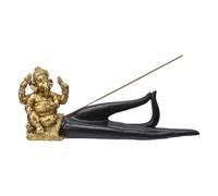 Porte-encens main de Bouddha avec figurine Ganesha dorée