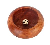 Porte-encens, Porte Encens en Bois, avec Attrape-Cendres Support Bâton, Bruleur d'encens en Bâton Support encens en Bois pour Maison Bureau Salle de Yoga, 6cm