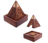 Porte-encens Pyramide en Bois de Sheesham - Design Bouddha, Unique