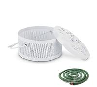 Porte Encens Spirale Anti Moustique, Support Bobine Moustique Porte-encens avec Poignée et Couvercle pour Domicile Dehors, 15x5cm