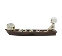 Porte Encens Squelette Brûleur D'encens en Résine Porte-encens Squelette Figurine Porte-encens Crâne Brûleur D'encens en Forme de Crâne Décoration d'halloween pour Yoga, Spa, Aromathérapie