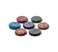 Porte-encens stéatite Cercle gravé Puckator Chakra Multicolore 1x5x5 cm