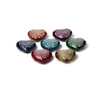 Porte-encens stéatite Puckator Cœur Fleur de Vie Chakra Multicolore 2,5x6,5x6 cm