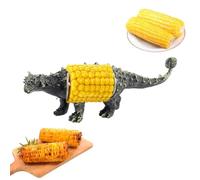 Porte-épis de maïs dinosaure - Ensemble de brochettes de maïs en acier inoxydable, résistant à la chaleur, outil de cuisine pour barbecue, barbecue, barbecue, cuisine, camping, salle à manger en plein