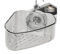 Porte-éponge d'angle pour évier - Égouttoir décoratif moderne multi-usage pour savon et chiffon | Support d'évier à ventouse pour cuisine de ferme, salle de bain, appartement, dortoir, maison