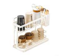 Porte-éponge en acier inoxydable 304 avec drainage pour éponges, brosses, savon, argenté, 28,5 x 12,5 x 23 cm (blanc)