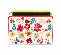 Porte-éponge en céramique motif floral multicolore Léonore