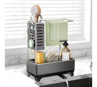Porte Eponge evier Cuisine,Acier Inoxydable Organisateur evier Cuisine,Gris