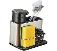 Porte Eponge Evier Cuisine, Organisateur Evier Cuisine en Acier Inoxydable, Distributeur Liquide Vaisselle Porte Eponge, QIEDOVIEY