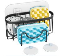 Porte-éponge multifonctionnel en forme de M unique, organisateur pour évier de cuisine avec deux méthodes d'installation, panier d'évier en acier inoxydable anti-rouille pour éponge, brosse, bouchon d