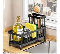 Porte-éponge pour évier de cuisine, organisateur de comptoir en acier inoxydable 304 antirouille, distributeur de savon - 1 pièce