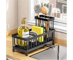 Porte-éponge pour évier de cuisine, organisateur de comptoir en acier inoxydable 304 antirouille, distributeur de savon - 1 pièce