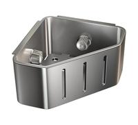 Porte-éponge pour évier - Organiseur d'angle triangulaire antirouille avec ventouse - Support à éponge pour vaisselle et évier - Pour plan de travail de vaisselle, maison, salle de bain, arrêt de bros