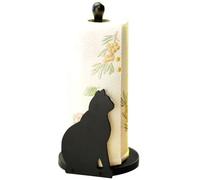Porte Essuie Tout, Porte Sopalin, Vertical, Design Chat, Pour Tous Les Rouleaux D'essuie Tout De Taille Standard, Mdf - Dérouleur Bois, 15x30x15 Cm, Noir - Wenko