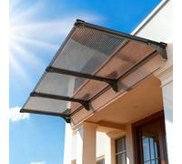 Porte et moustiquaire avec drainage 40 x 60 - Protection UV - Housse en polycarbonate - Support en acier - Marron - 100 x 320 cm - Étanche aux intempéries - Pour l'extérieur