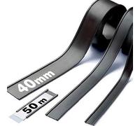 Porte-étiquette magnétique Profilé en C - Largeur 40 mm - Rouleau de 50 mètres - C-Profilé magnétique en Caoutchouc aimanté avec Papier et PVC Transparent - Bande d'étiquettes magnétique en Rouleau