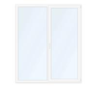 Porte-fenêtre 180x215 cm, pvc, aluplast IDEAL 4000, blanc, 2 vantaux, fixe gauche, oscillo battant droit, configuration personnalisée