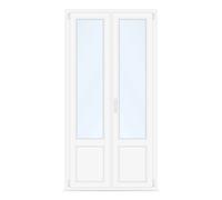 Porte-fenêtre 2 vantaux avec soubassement, pvc, blanc, aluplast IDEAL 4000, 1010 x 1760 mm, configurer individuellement