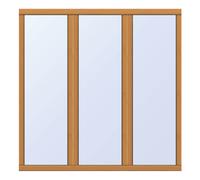 Porte-fenêtre 3 vantaux en bois, Classique 68 mm, Pin, 1760 x 1760 mm, 3 vantaux, gauche fixe, centre fixe, droit fixe, configurer individuellement