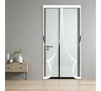 Porte Fenetre Aimantée 70 x 75 cm Bande Adhésive Anti Mouche Insecte Maintient L'Air Frais à L'Intérieur Installation Facile Moustiquaire Porte Rideau pour Patio, Blanc