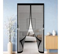 Porte Fenetre Aimantée 70 x 75 cm Maille Ultra Fine Fermeture Automatique Sans Perçage Bandes Magnétiques Porte Moustiquaire pour Patio, Noir