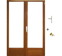 Porte Fenetre Bois 2 Vantaux H205 x L140 Cotes Tableau + poignee et Barillet (ref 01245F924)