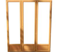 Porte Fenetre Bois 3 Vantaux H215 x L180 Cotes Tableau + poignee et Barillet (ref 01245F924)