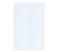 Porte-fenêtre PVC 140x215 cm, aluplast IDEAL 4000, blanc, 2 vantaux, oscillo battant, configuration personnalisée