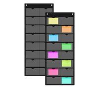 Porte-Fiches Transparent - Protecteur Mural Transparent 16 Compartiments - Pochettes De Rangement Fiches Bristol Bureau - pour Bureau Maison Bibliothèque Recettes Photos Cartes Mémoire Notes et Cahier