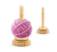 Porte-fil portable en bois, dérouleur de laine avec roulement à billes | Support de pelote de laine rotatif vertical pour fil de laine pour bricoleurs amateurs de couture