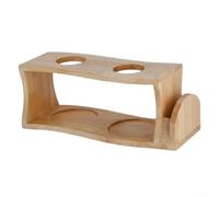 Porte-Filtre Manuel en pour bois Jaune 41cm Stable Porte-Filtre | Double perforation, pour infusion 2 tasses, design pour bois naturel, stable, pour idéal partage