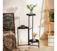 Porte-fleurs métallique à trois niveaux - jardin floral décoratif - moderne et robuste - pliable - chambre, entrée, balcon - noir