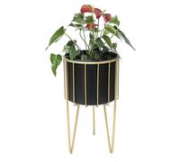 Porte-fleurs moderne doré et noir avec table basse, hauteur 68 cm