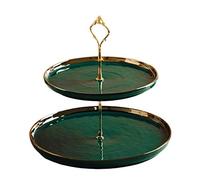 Porte-fruits Plateau de stockage pour gâteaux en o Présentoir à gâteaux en porcelaine, présentoir à cupcakes de luxe, plateau de service for fête de mariage, plat à collation européen(2 layers)