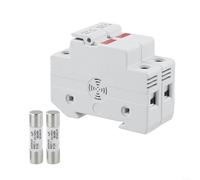 Porte-fusible CC 1000 V 2 pôles pour systèmes solaires PV compatible avec fusibles 10 x 38 mm 16 A, 20 A, 25 A, 30 A, montage sur rail DIN, gris boîte isolée pour protection du panneau (20 A)