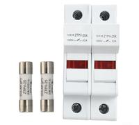 Porte-fusible CC 1000 V 2 pôles pour systèmes solaires PV compatible avec fusibles 10 x 38 mm 16 A, 20 A, 25 A, 30 A, montage sur rail DIN, gris boîte isolée pour protection du panneau (30 A)